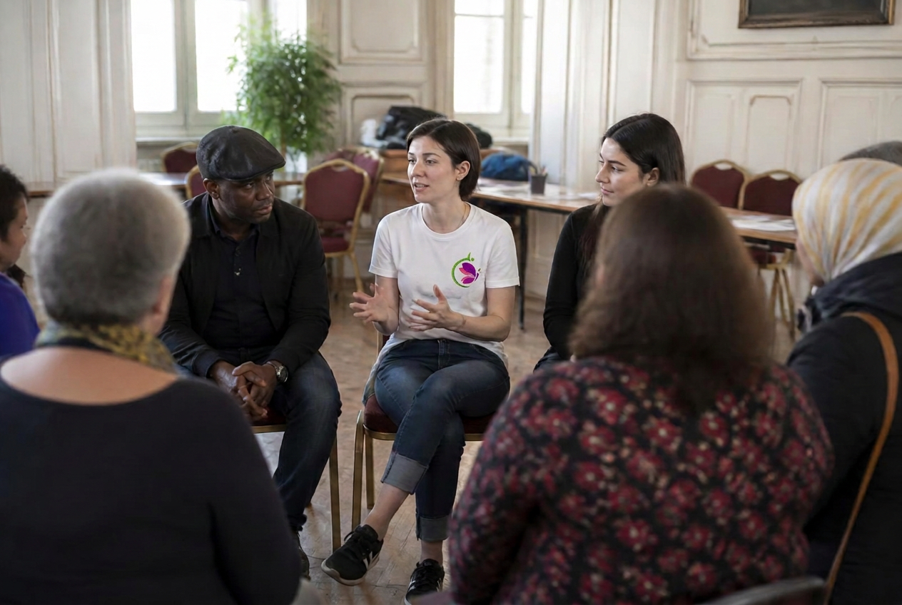 Bénévoles lors d'une action citoyenne de quartier