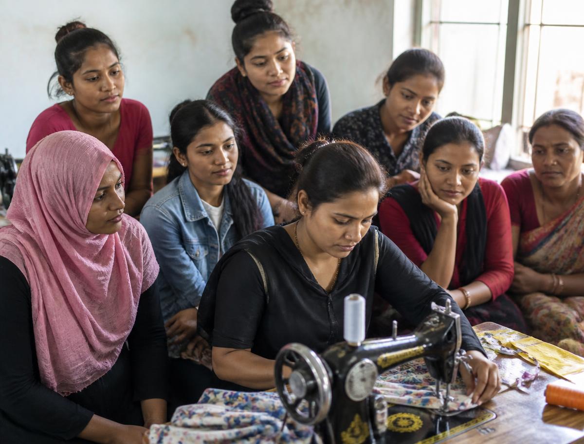 Femmes participant à un atelier de formation professionnelle